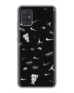 Чехол для Samsung Galaxy A51 (A515) с картинкой «Nike Black Pattern»