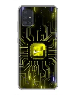 Чехол для Samsung Galaxy A51 (A515) с картинкой «Nike — золотая искра»