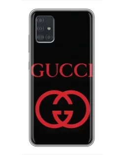 Чехол для Samsung Galaxy A51 (A515) с картинкой «Gucci — красный логотип»