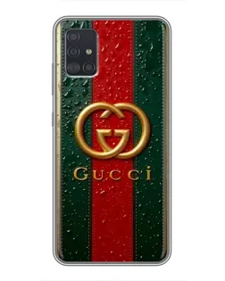 Чохол для Samsung Galaxy A51 (A515) з картинкою «Gucci — фірмова смуга та золото»