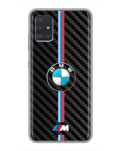 Чехол для Samsung Galaxy A51 (A515) с картинкой «Эмблема BMW и карбон»