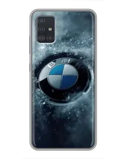 Чехол для Samsung Galaxy A51 (A515) с картинкой «Логотип BMW — лед»
