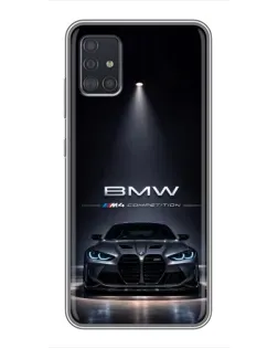 Чехол для Samsung Galaxy A51 (A515) с картинкой «BMW сквозь ночной город»