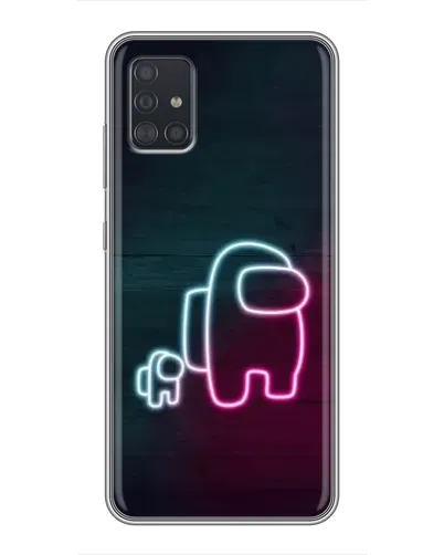 Чехол для Samsung Galaxy A51 (A515) с картинкой «Among Us неон-арт»