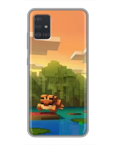 Чехол для Samsung Galaxy A51 (A515) с картинкой «Майнкрафт закат солнца»