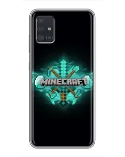 Чехол для Samsung Galaxy A51 (A515) с картинкой «Minecraft Diamond лого»