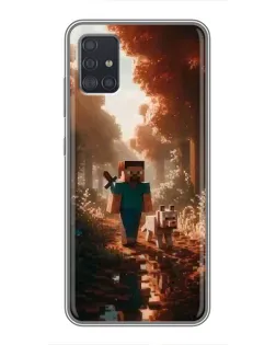 Чехол для Samsung Galaxy A51 (A515) с картинкой «Стив в лесу»