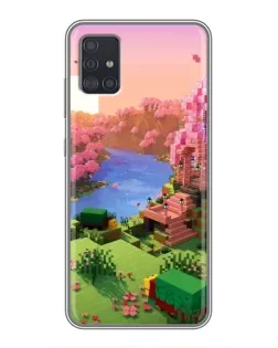 Чехол для Samsung Galaxy A51 (A515) с картинкой «Розовое дерево Minecraft»