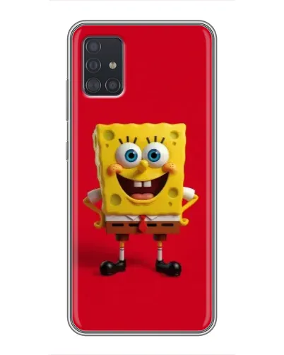Чехол для Samsung Galaxy A51 (A515) с картинкой «Спанч Боб на красном»