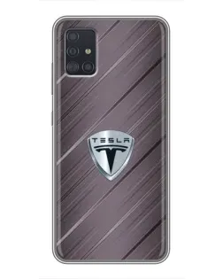 Чехол для Samsung Galaxy A51 (A515) с картинкой «Металлическая текстура Tesla»