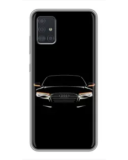 Чехол для Samsung Galaxy A51 (A515) с картинкой «Audi — ночной контур»
