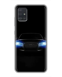 Чехол для Samsung Galaxy A51 (A515) с картинкой «Audi в неоне»
