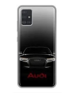 Чехол для Samsung Galaxy A51 (A515) с картинкой «Audi — градиентный контур»