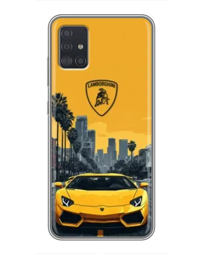 Чехол для Samsung Galaxy A51 (A515) с картинкой «Желтый Lamborghini город»