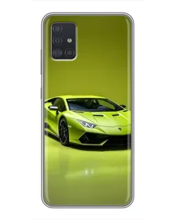 Чехол для Samsung Galaxy A51 (A515) с картинкой «Салатовый Lamborghini Huracan»