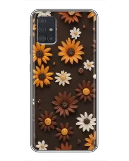 Чехол для Samsung Galaxy A51 (A515) с картинкой «Узор из маленьких подсолнухов»