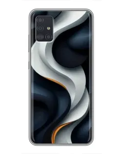 Чохол для Samsung Galaxy A51 (A515) з картинкою «Об'ємні чорно-білі стрічки»