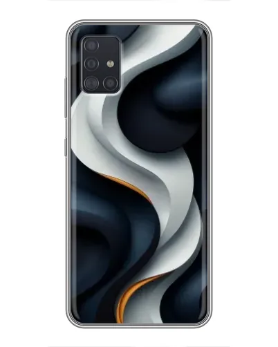 Чехол для Samsung Galaxy A51 (A515) с картинкой «Объемные черно-белые ленты» Чехол для Samsung Galaxy A51 (A515) с картинкой «Объемные черно-белые ленты»
