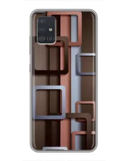 Чохол для Samsung Galaxy A51 (A515) з картинкою «Коричневі об'ємні квадрати»