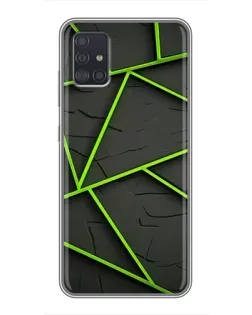 Чехол для Samsung Galaxy A51 (A515) с картинкой «Зеленые геометрические линии»