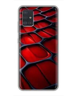 Чехол для Samsung Galaxy A51 (A515) с картинкой «Красная глянцевая сетка»