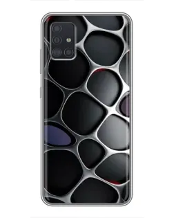 Чехол для Samsung Galaxy A51 (A515) с картинкой «Объемная темная решетка»