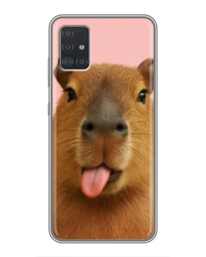 Чехол для Samsung Galaxy A51 (A515) с картинкой «Капибара с языком»