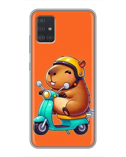 Чехол для Samsung Galaxy A51 (A515) с картинкой «Капибара на скутере»