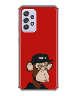 Чехол для Samsung Galaxy A52 5G (A526) с картинкой «Bored Ape — красный фон»