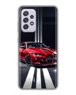 Чехол для Samsung Galaxy A52 5G (A526) с картинкой «Красная BMW на дороге»