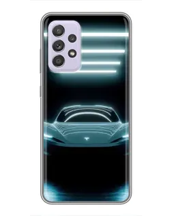 Чехол для Samsung Galaxy A52 5G (A526) с картинкой «Tesla в неоне»
