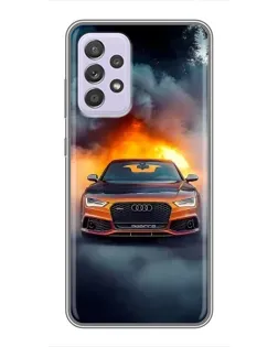 Чехол для Samsung Galaxy A52 5G (A526) с картинкой «Audi в огненном дыму»