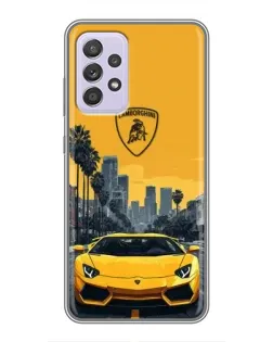 Чехол для Samsung Galaxy A52 5G (A526) с картинкой «Желтый Lamborghini город»