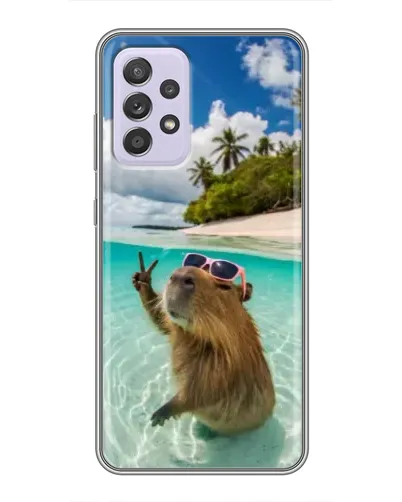 Чехол для Samsung Galaxy A52 5G (A526) с картинкой «Капибара на море»