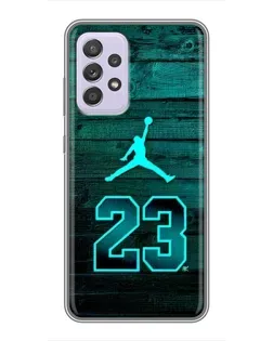 Чехол для Samsung Galaxy A52 с картинкой «Jordan Cyan 23»