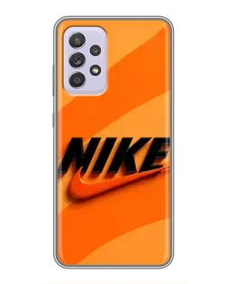 Чехол для Samsung Galaxy A52 с картинкой «Оранжевый драйв Nike» Чехол для Samsung Galaxy A52 с картинкой «Оранжевый драйв Nike»