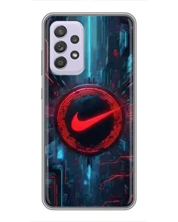 Чехол для Samsung Galaxy A52 с картинкой «Техногенный стиль Nike»