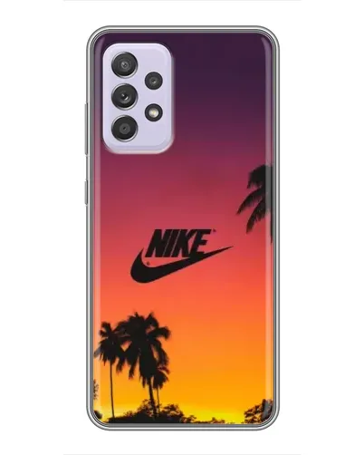 Чехол для Samsung Galaxy A52 с картинкой «Nike на закате солнца»