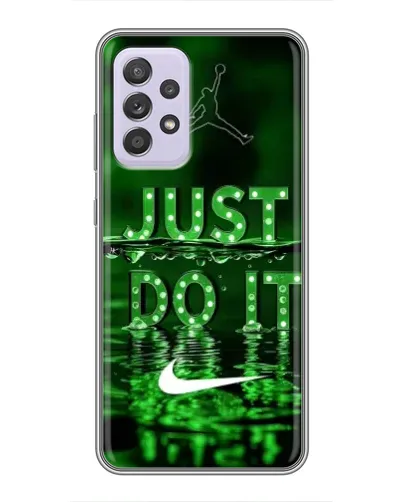 Чехол для Samsung Galaxy A52 с картинкой «Зеленый неоновый Nike»