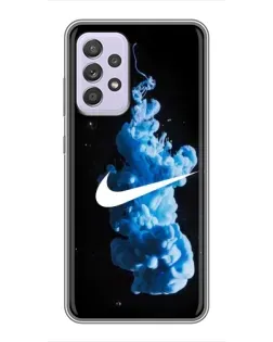 Чехол для Samsung Galaxy A52 с картинкой «Nike и синий дым»