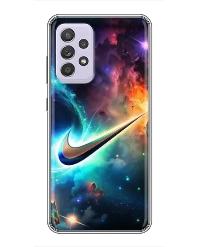 Чехол для Samsung Galaxy A52 с картинкой «Космический Nike Swoosh»