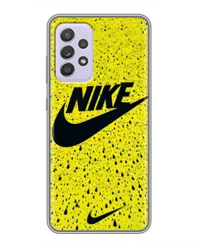 Чехол для Samsung Galaxy A52 с картинкой «Желтый текстурный Nike»