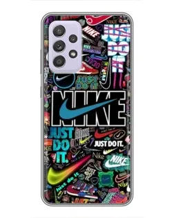 Чехол для Samsung Galaxy A52 с картинкой «Яркий коллаж Nike»