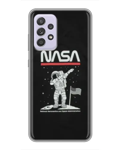 Чехол для Samsung Galaxy A52 с картинкой «NASA — шагаем по Луне»