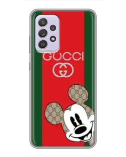 Чехол для Samsung Galaxy A52 с картинкой «Gucci — полосы и Микки»