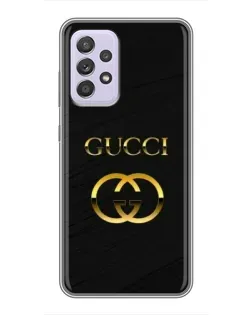 Чехол для Samsung Galaxy A52 с картинкой «Золотой логотип Gucci»