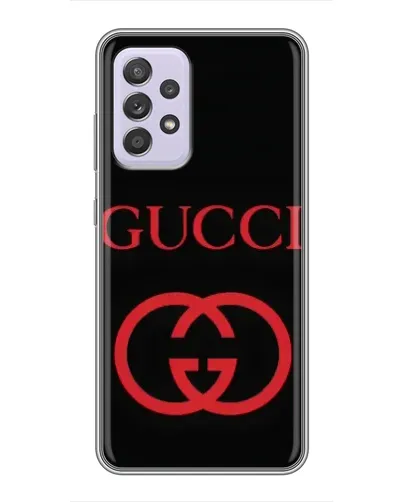 Чехол для Samsung Galaxy A52 с картинкой «Gucci — красный логотип»