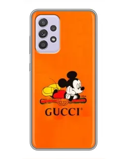 Чехол для Samsung Galaxy A52 с картинкой «Микки Маус Gucci — оранж»