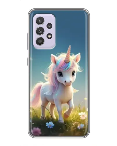 Чехол для Samsung Galaxy A52 с картинкой «Единорог на поляне»
