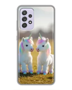 Чехол для Samsung Galaxy A52 с картинкой «Пара единорогов»